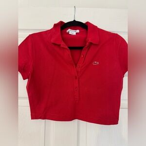 Lacoste  Polo in Bold Red. Crop top.